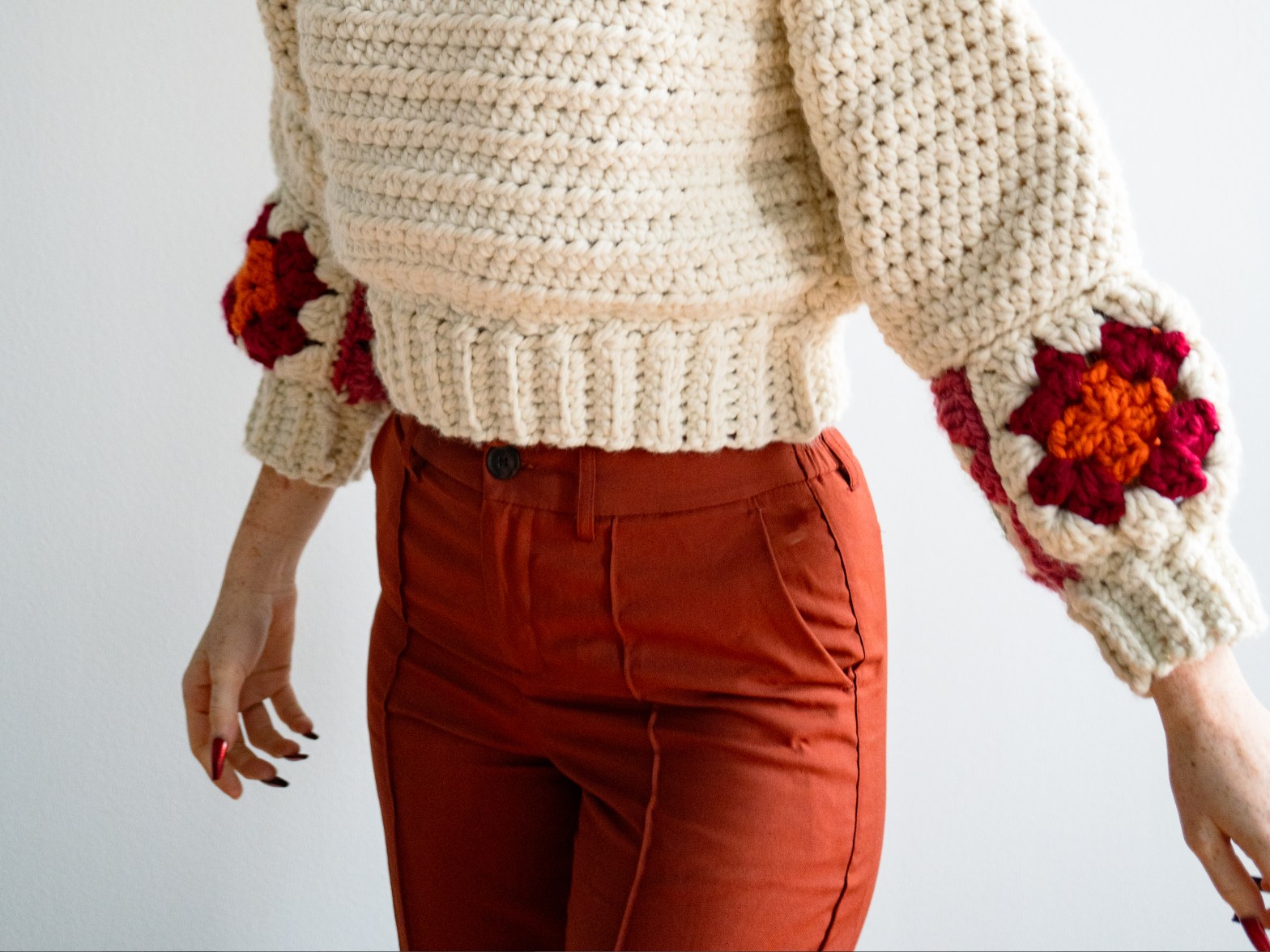 Nicki Byrnes Crochet Granny Square Sweater