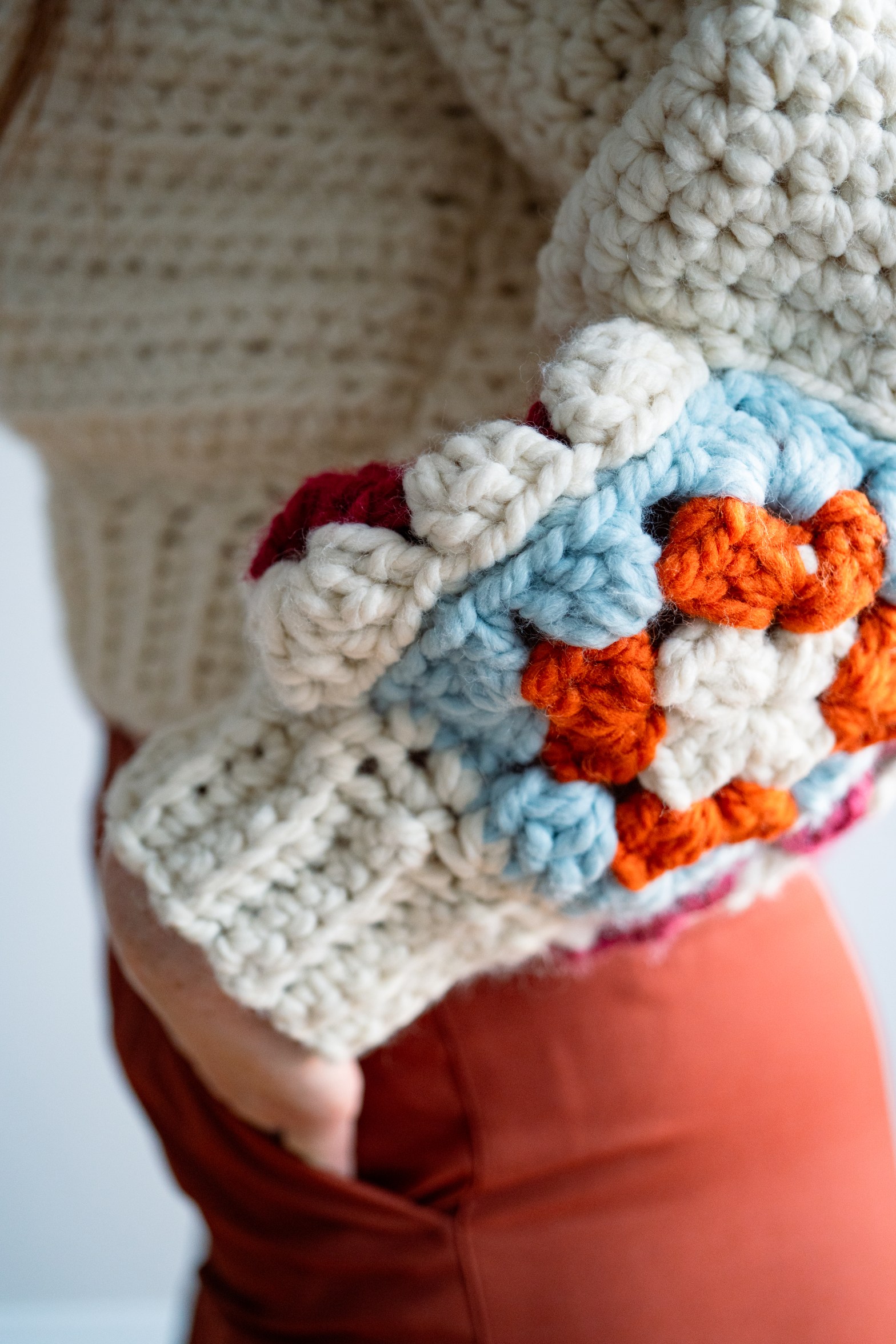 Crochet Granny Square Sleeve Sweater by Nicki Byrnes