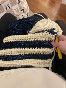 Swatch of my New England Patriots inspired hat