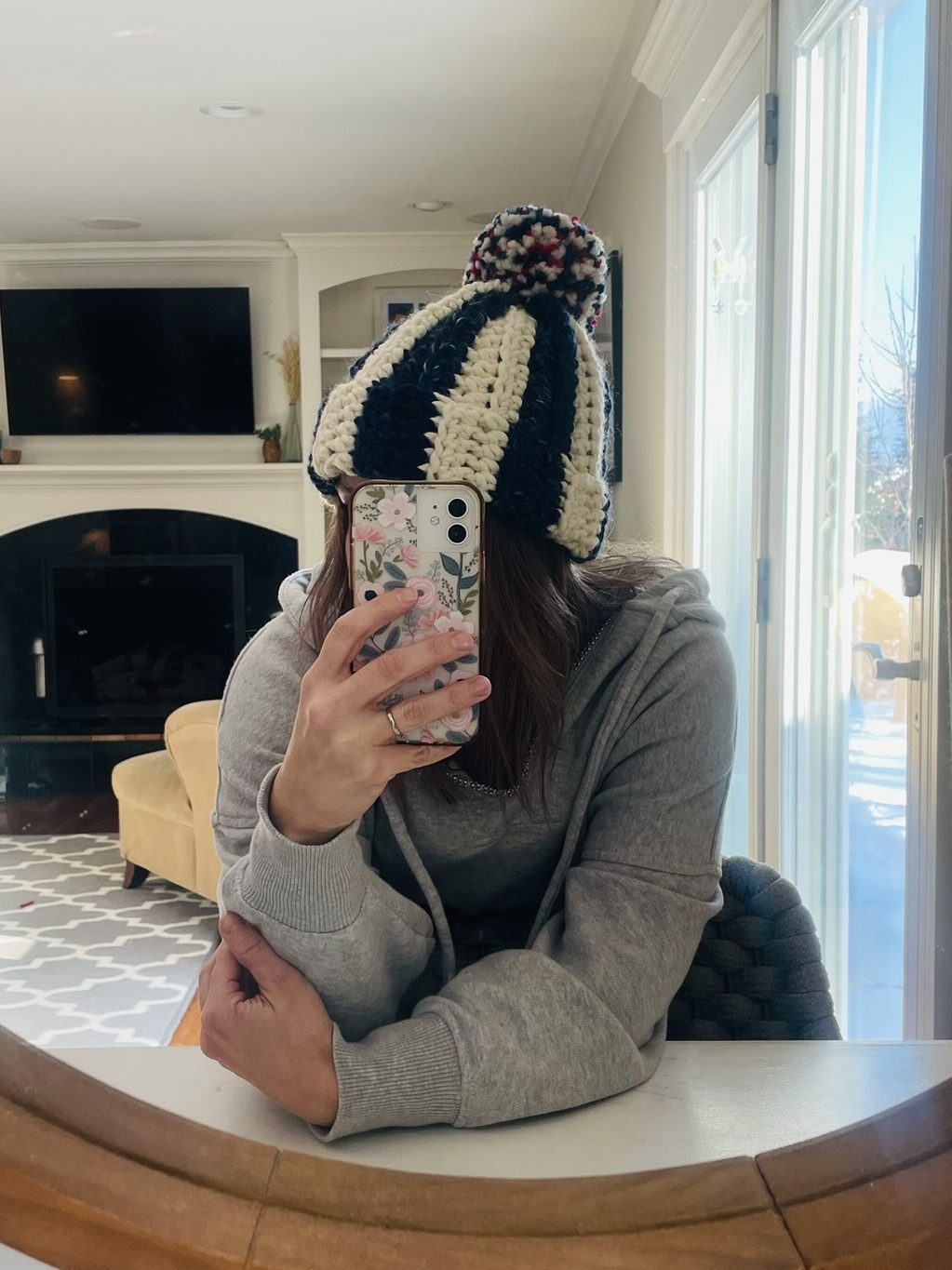 New England Patriots crochet hat